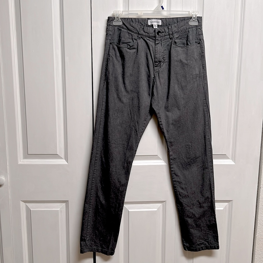 Calvin Klein Gray 4 Pocket Khaki Cotton Pants Size 30